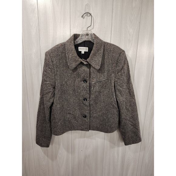 Jordan And Cole Women's Pea Coat Gray Size M Petite Office Casual Old Money - Picture 1 of 7